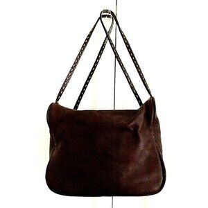 Unique Small Brown Leather "Cube" Handbag Satchel Single Compartment 8x7x6